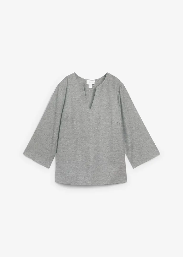 Tunika mit Wolle in grau von vorne - bonprix