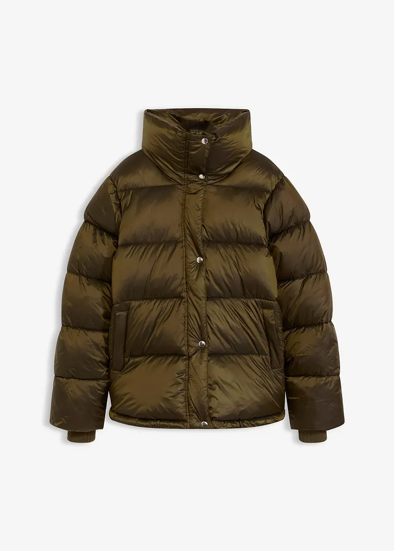 Oversize Steppjacke in grün von vorne - bonprix