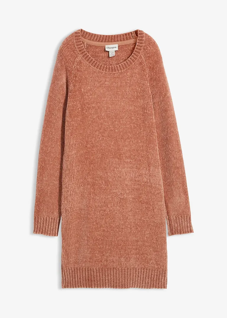Oversize-Kleid in Strick in braun von vorne - bonprix