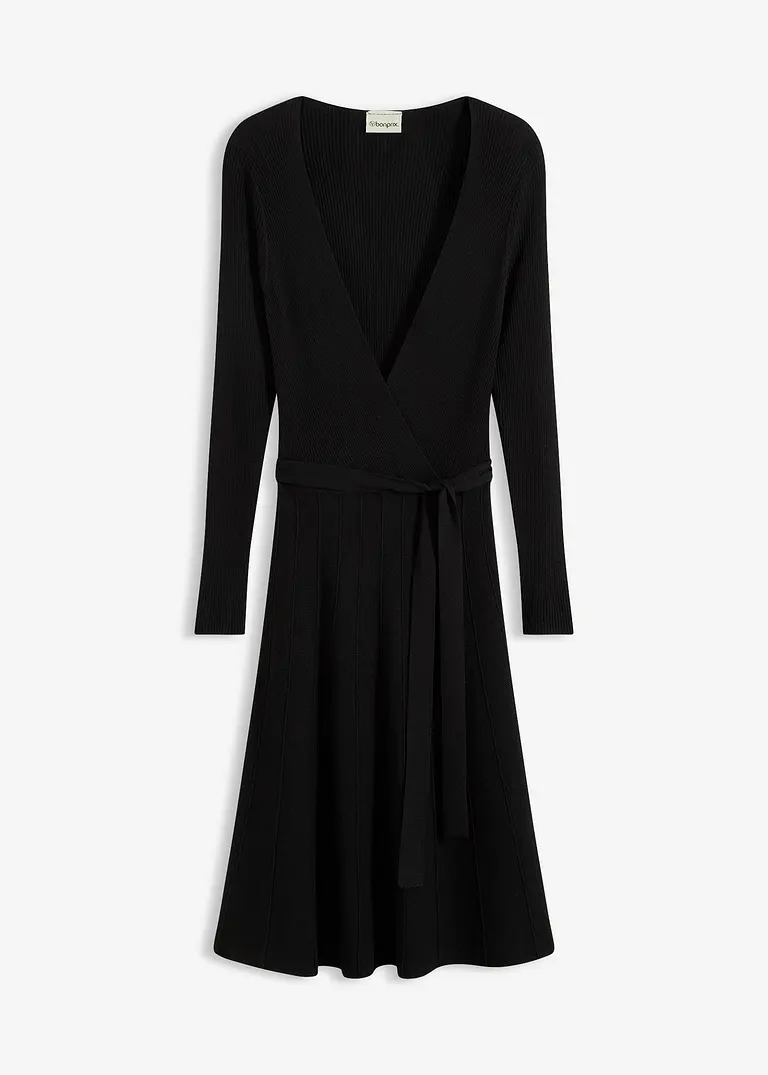 Strickkleid in schwarz von vorne - bonprix