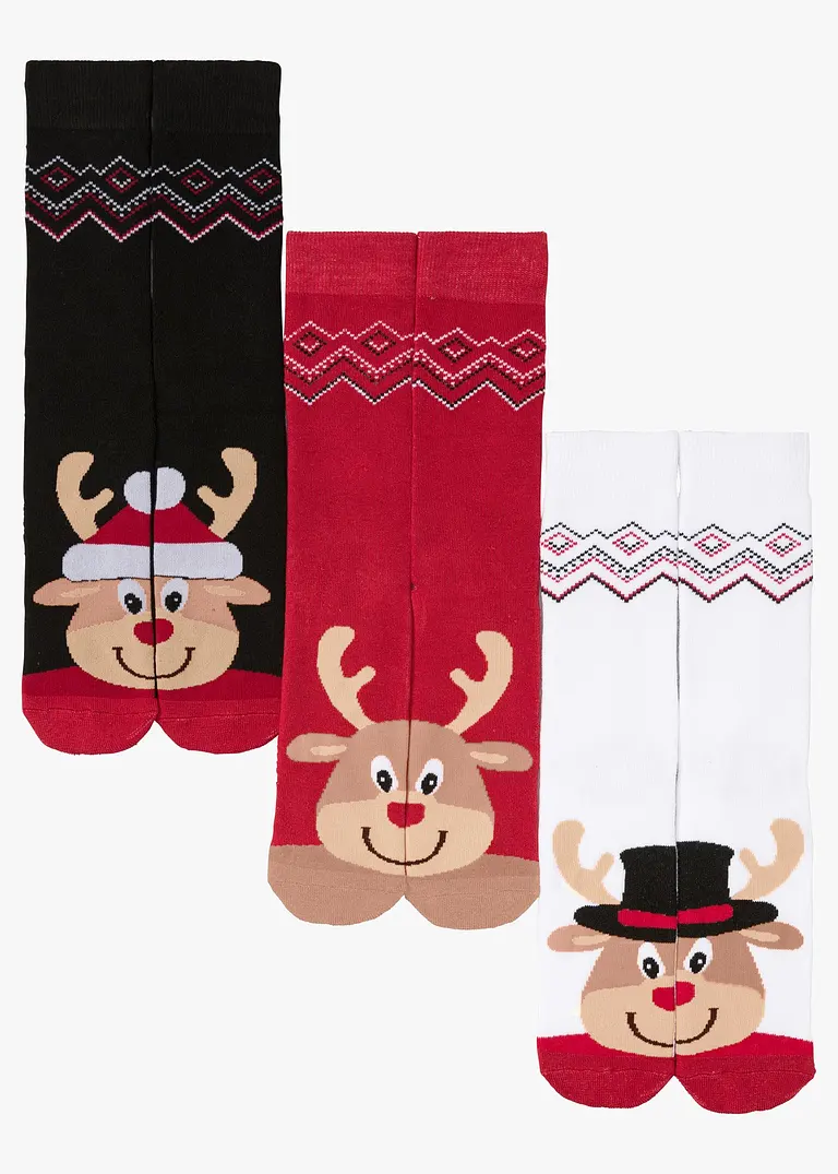 Thermo Socken (3er Pack) in weiß von vorne - bonprix