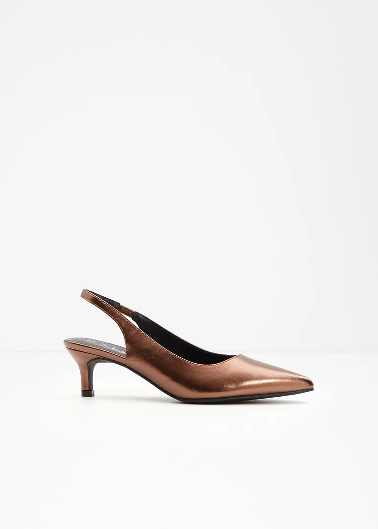 Slingpumps mit schmalem Absatz in braun - bonprix