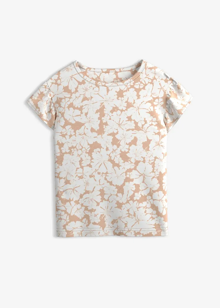 T-Shirt aus reiner Bio-Baumwolle in orange von vorne - bonprix