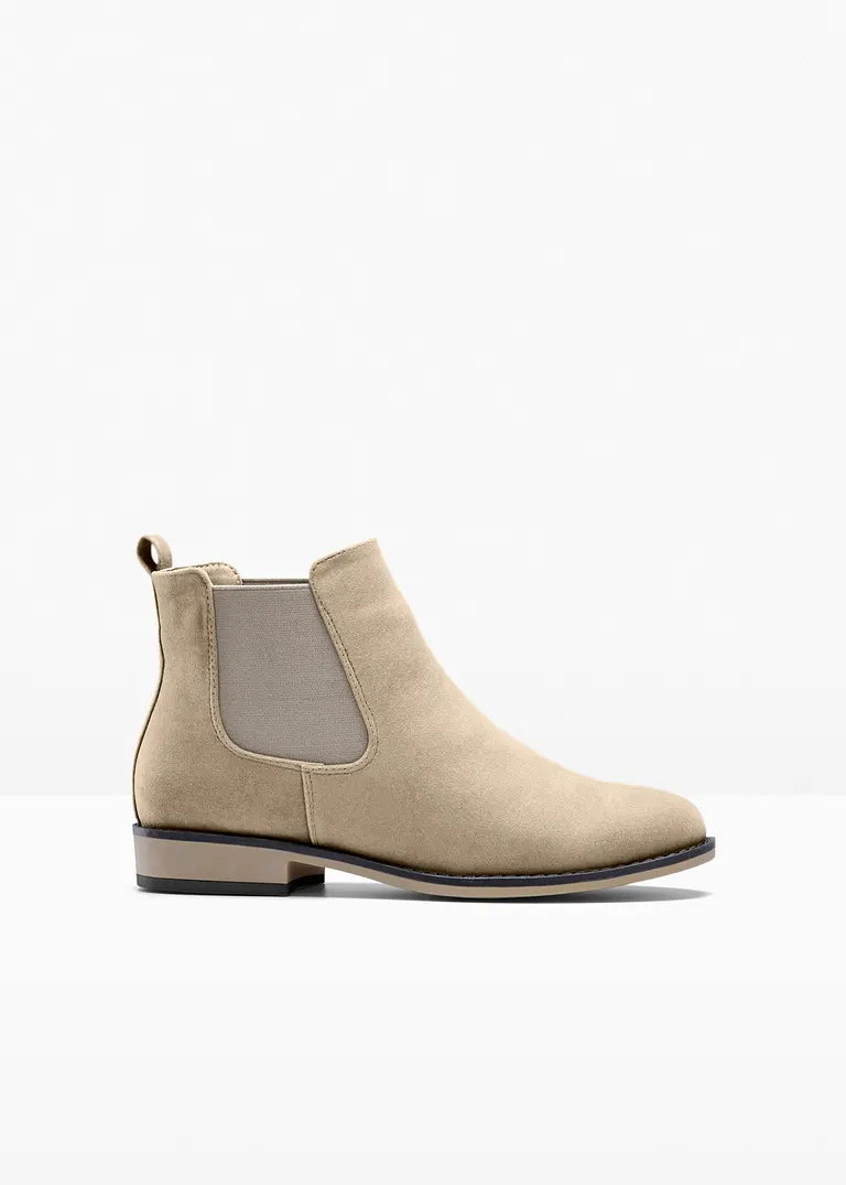 Chelsea-Boots in beige von vorne - bonprix