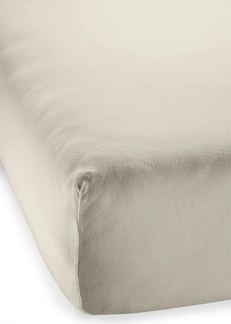 Jersey Comfort Spannbettlaken in beige - bonprix