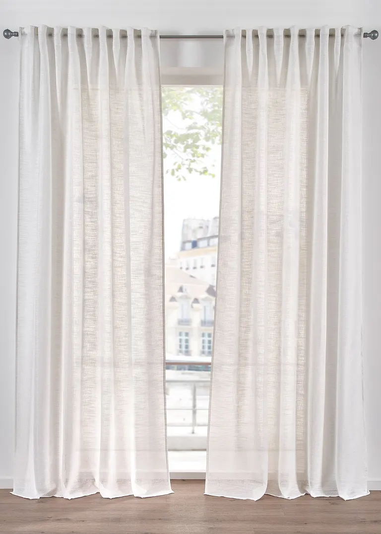 Vorhang mit Struktur, auch in extralang (1er Pack) in weiß - bonprix