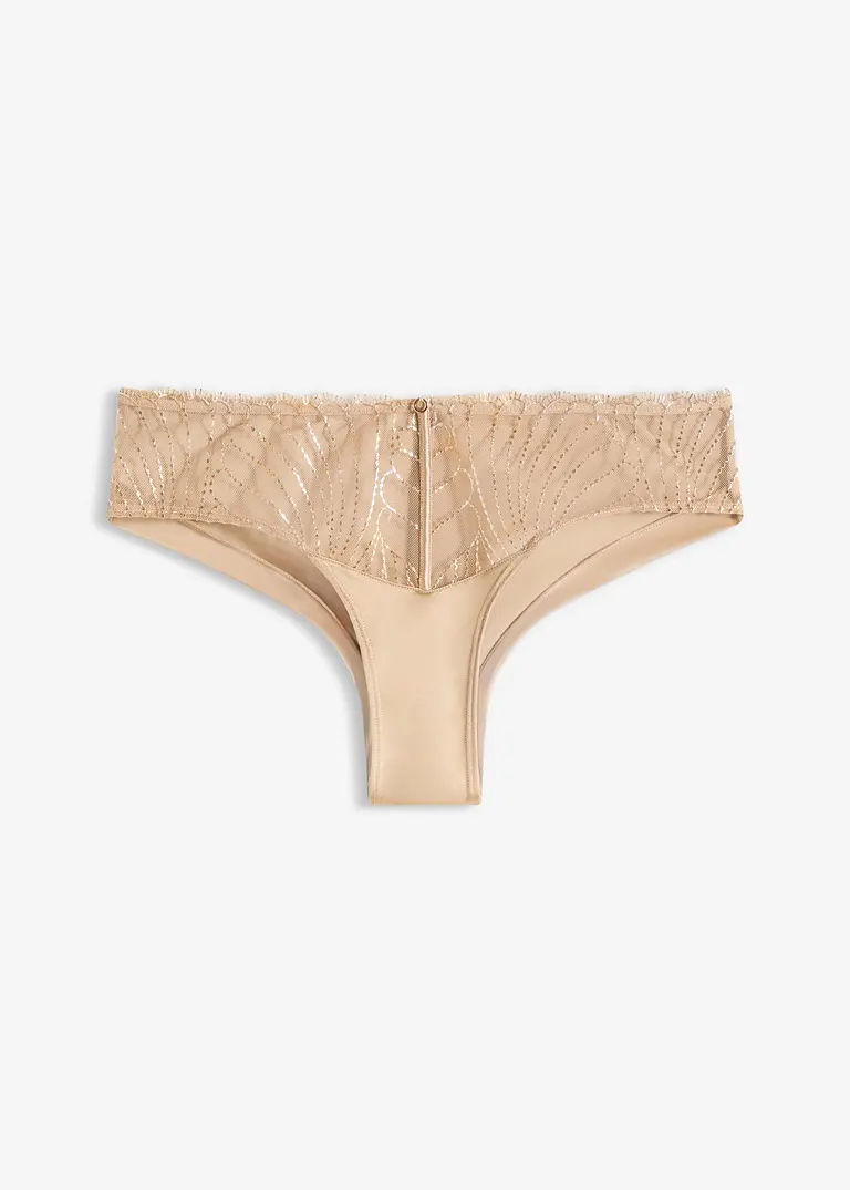 Brazilslip mit Stickerei in beige von vorne - bonprix