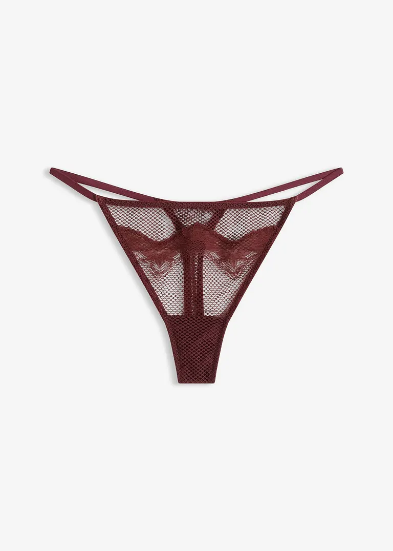 Tanga String mit edler Spitze in rot von vorne - bonprix