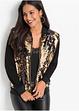 Blouson mit Wendepailletten schwarzgold Damen Blouson mit Wendepailletten schwarzgold Damen