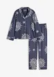 blau meliert/naturbeige bedruckt