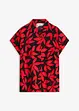 schwarz/erdbeere floral