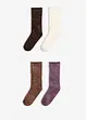 dunkelbraun + naturbraun + wollweiß + dunkelmauve