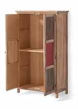 Schrank mit 2 Türen - natur/rot