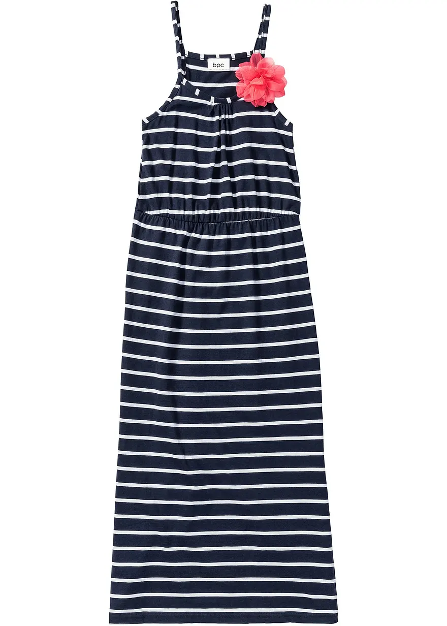 Mädchen Maxikleid mit Blume in blau von vorne - bonprix