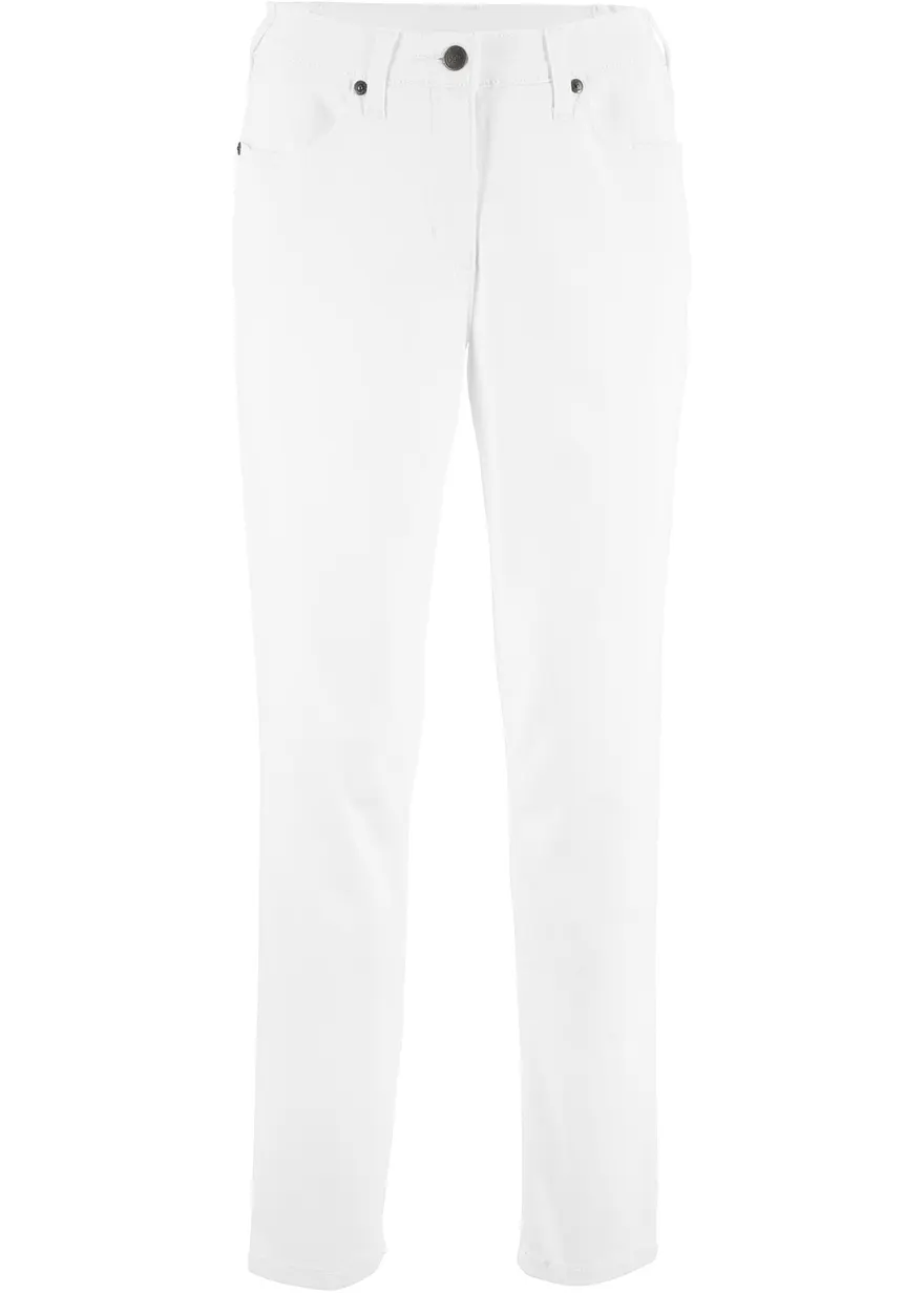 Twillhose mit Bequembund in weiß von vorne - bonprix