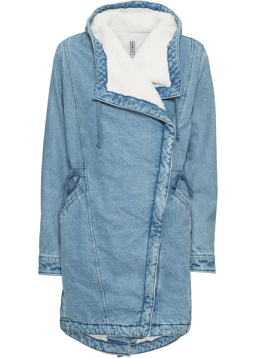 Jeansmantel in blau von vorne - bonprix