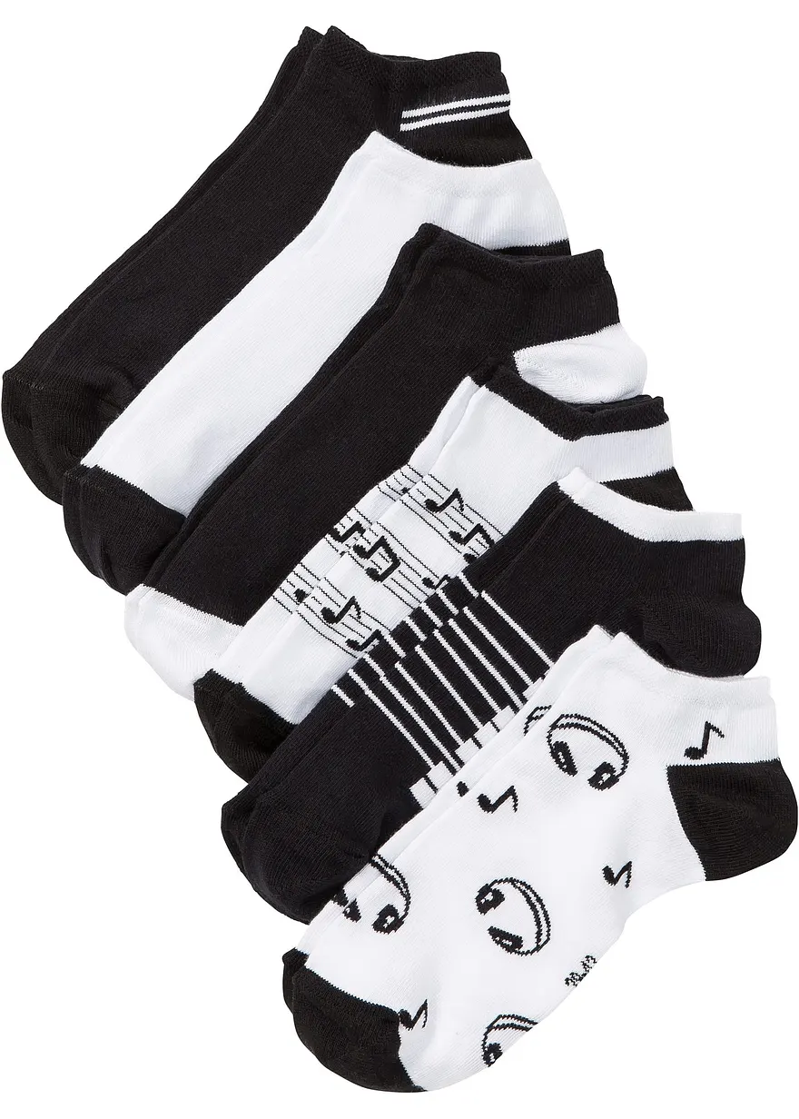 Kurzsocken mit Bio-Baumwolle (6er Pack) in schwarz - bonprix
