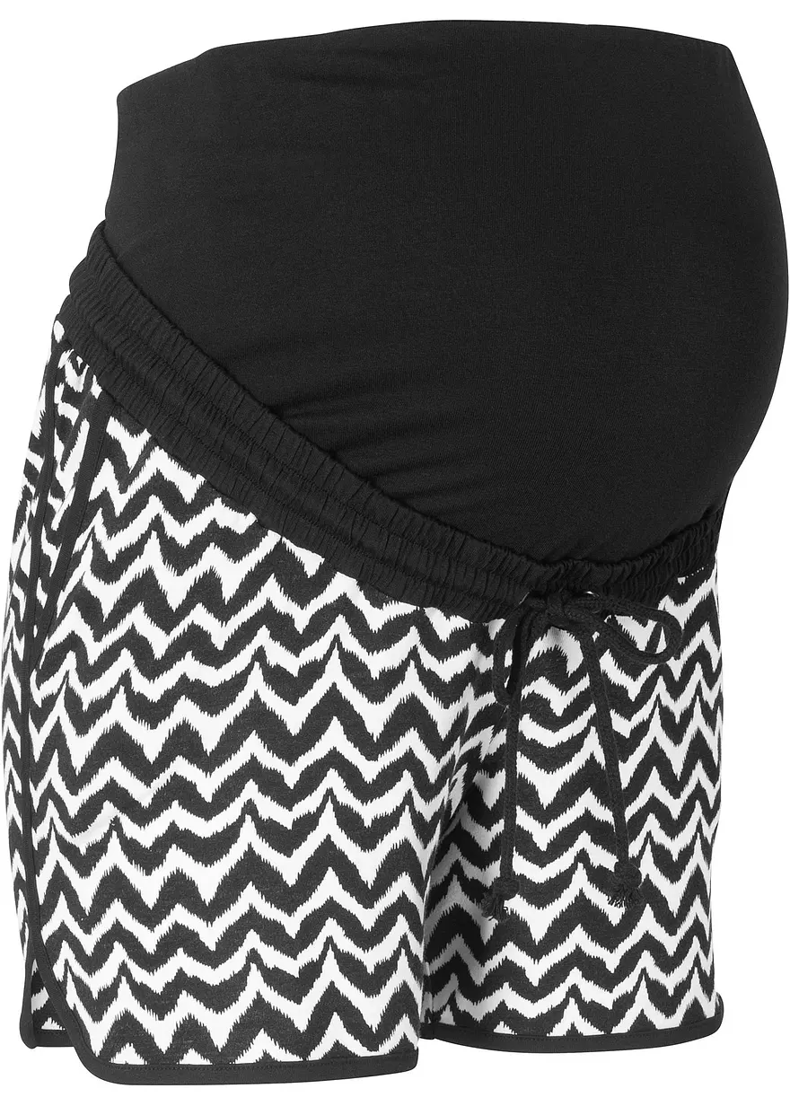 Bequeme Umstandsshorts für warme Tage in schwarz von der Seite - bpc bonprix collection