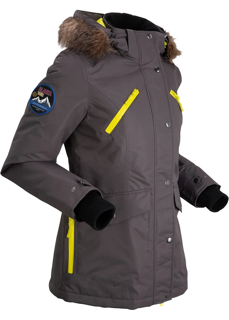 wasserdichte Funktions-Jacke in grau von der Seite - bonprix