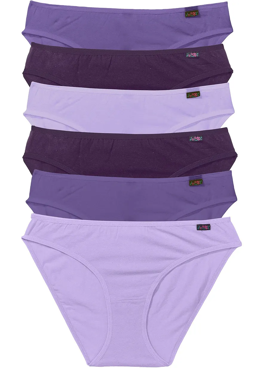 Slip (6er Pack) in lila von vorne - bonprix
