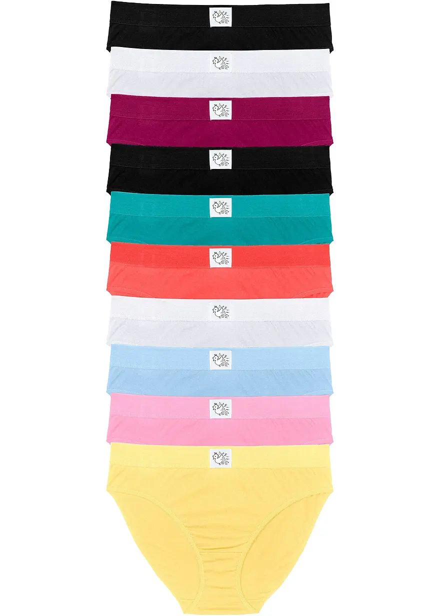 Slip (10er Pack) in rosa von vorne - bonprix