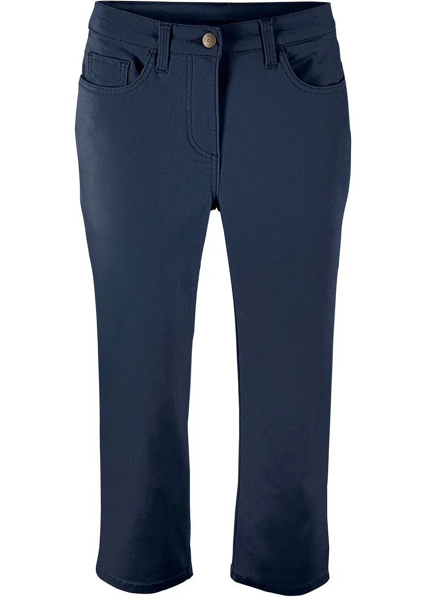 Straight Jeans, Mid Waist, Bequembund in blau von vorne - bonprix