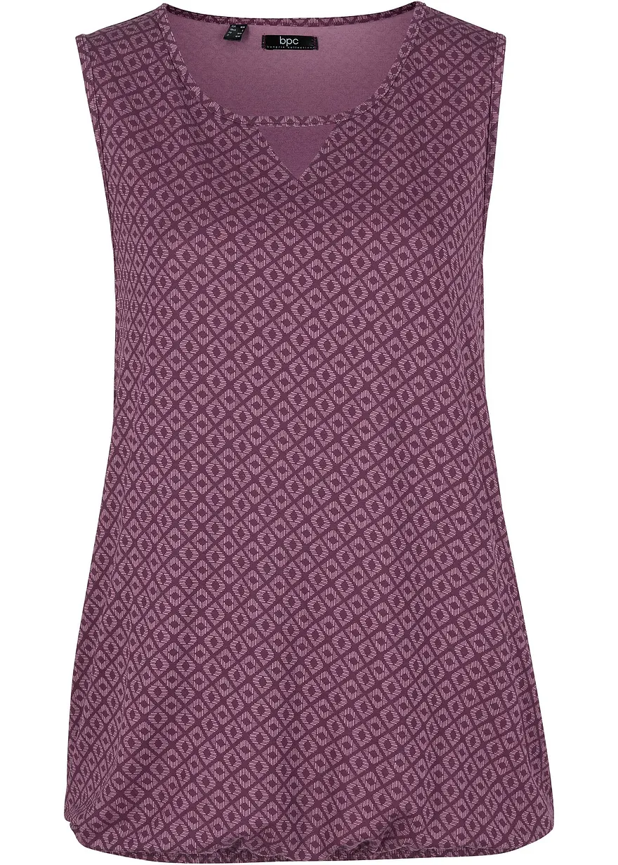 Top mit Gummizug in lila von vorne - bonprix