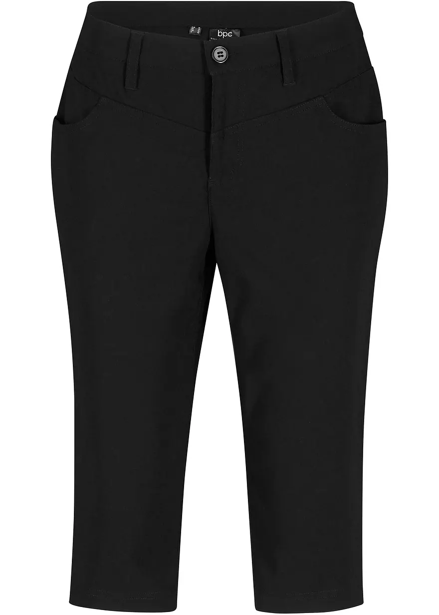 Bengalin-Bermuda in schwarz von vorne - bonprix