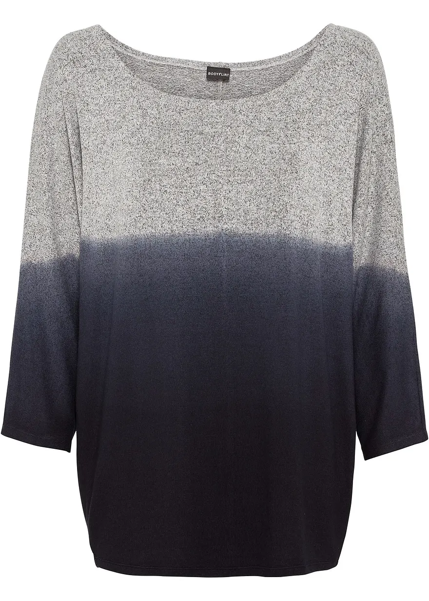 Oversize-Shirt mit Farbverlauf in grau von vorne - bonprix