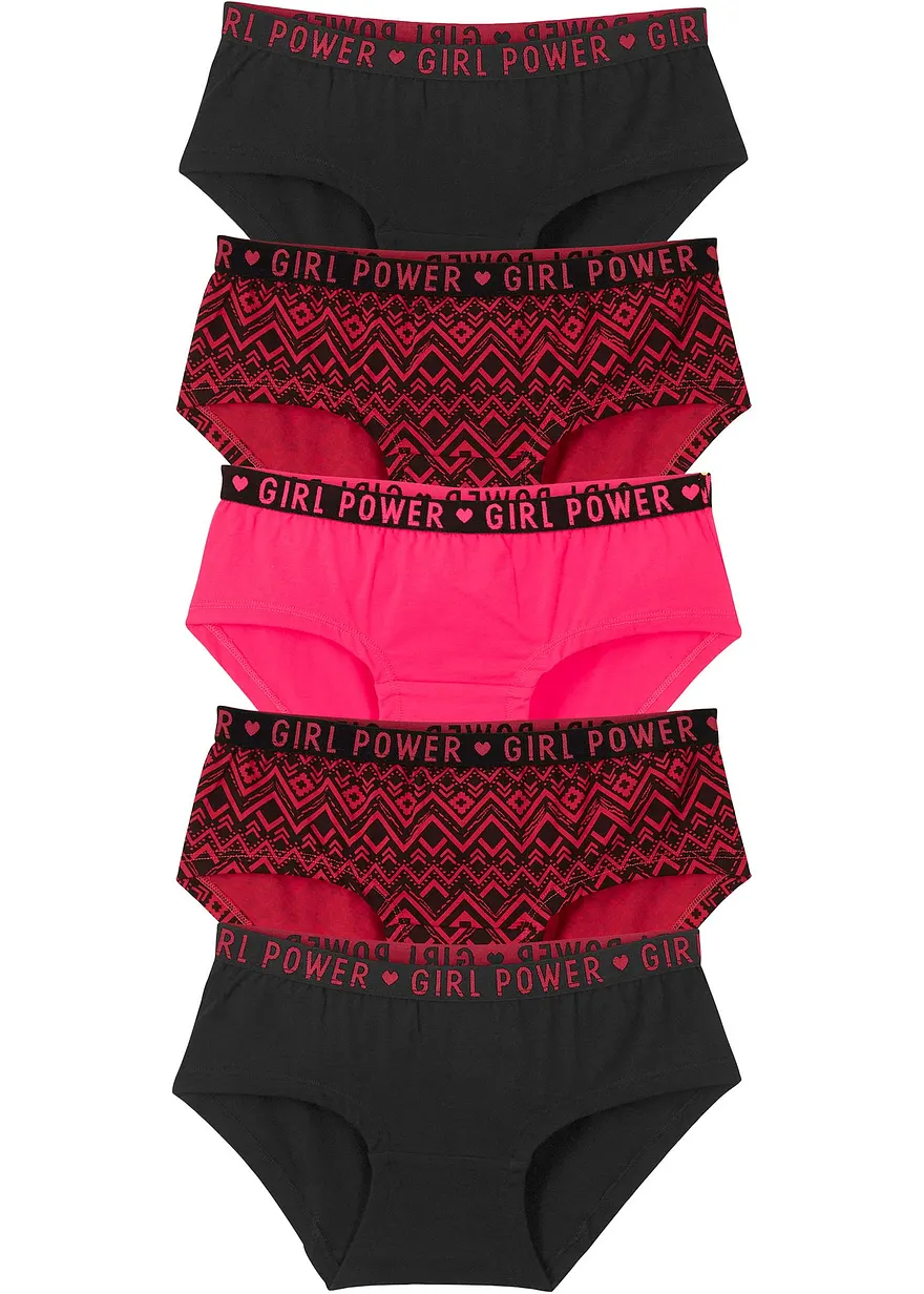 Hipster mit weicher Baumwolle (5er-Pack) in pink von vorne - bonprix