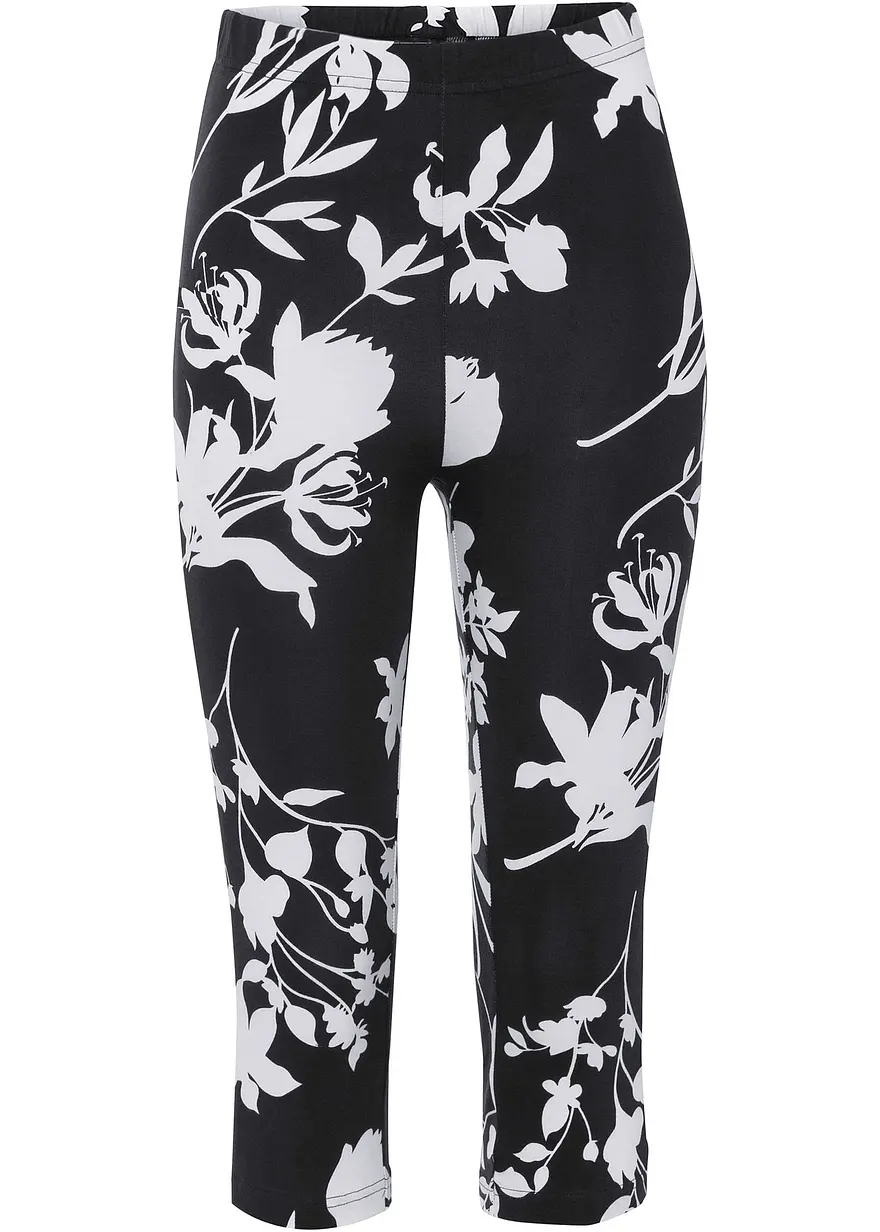 Capri-Hose in schwarz von vorne - bonprix