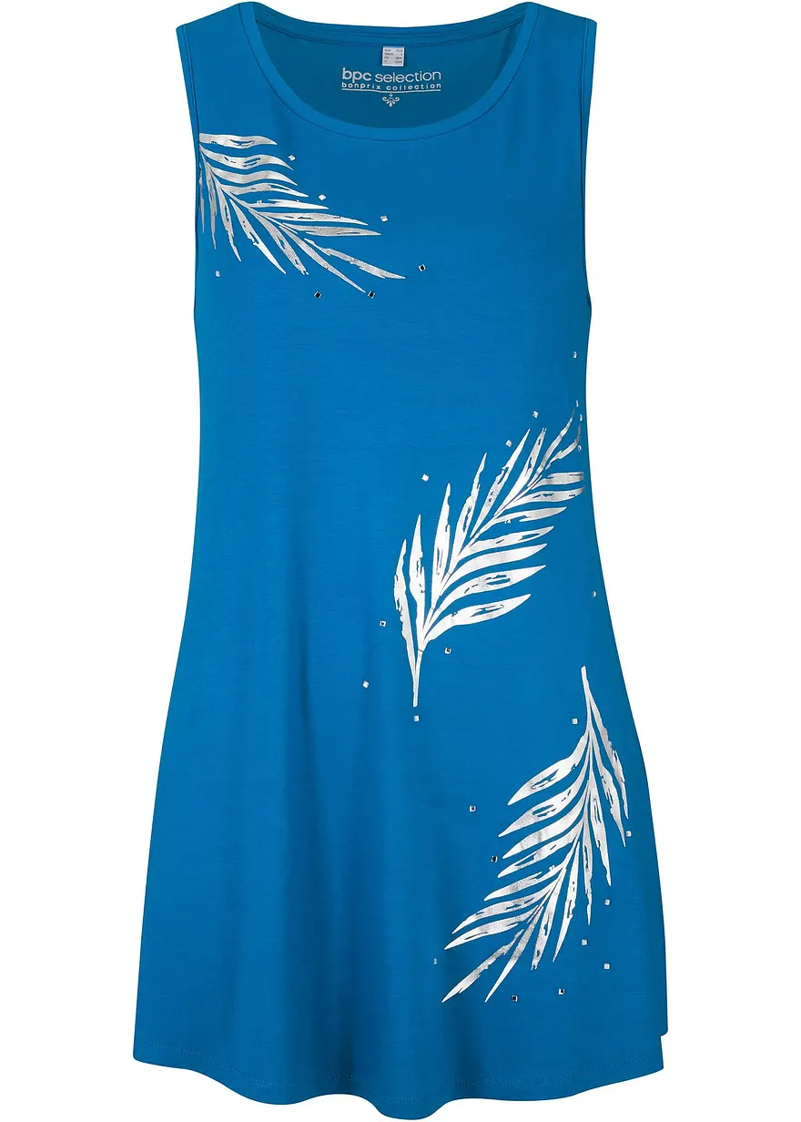 Long-Top in blau von vorne - bonprix