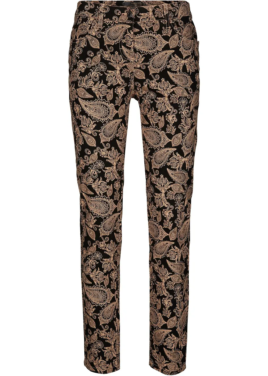 Stretch-Hose bedruckt in schwarz von vorne - bonprix