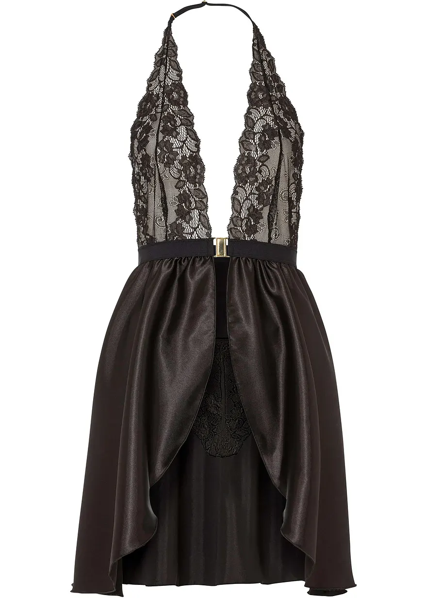 Babydoll + String (2-tlg.Set) in schwarz von vorne - VENUS