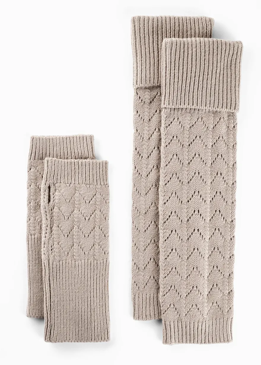 Armstulpen und Beinstulpen (4-tlg-Set) in braun von vorne - bonprix