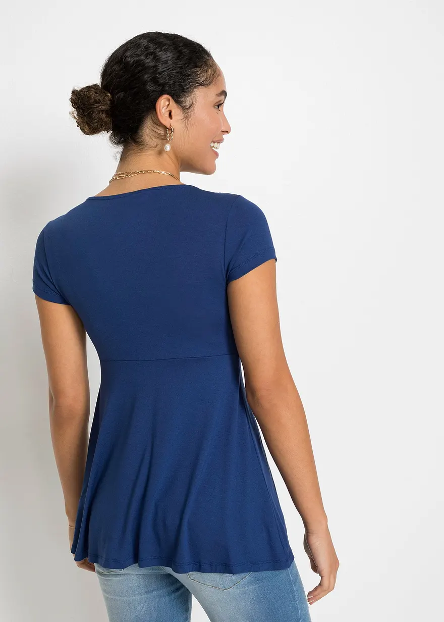 Shirt aus Viskose-Mix in blau von hinten (im Anschnitt) - bonprix