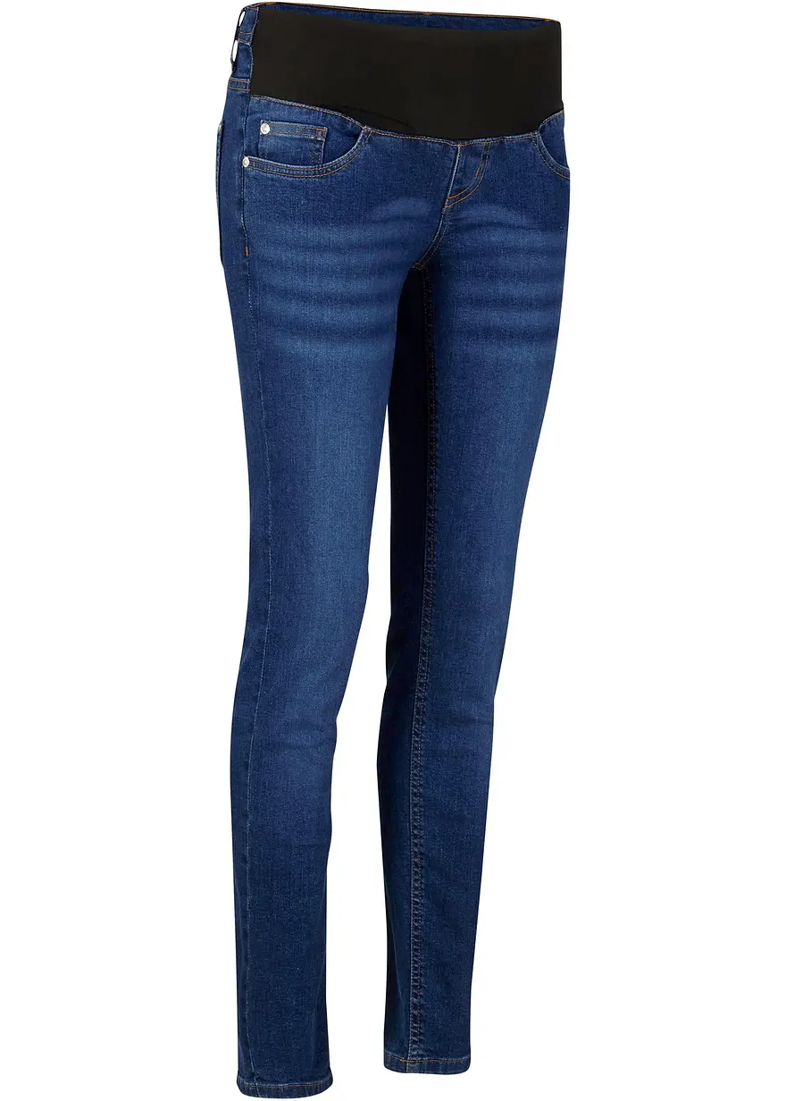 Umstandsjeans für Beginn und nach der Schwangerschaft in blau von vorne - bpc bonprix collection