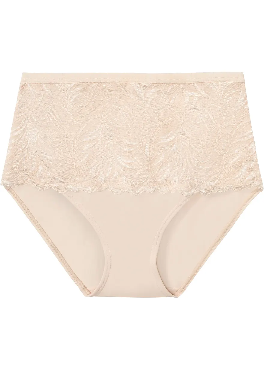 Geschmückter Shape Slip mit mittlerer Formkraft in beige von vorne - bonprix