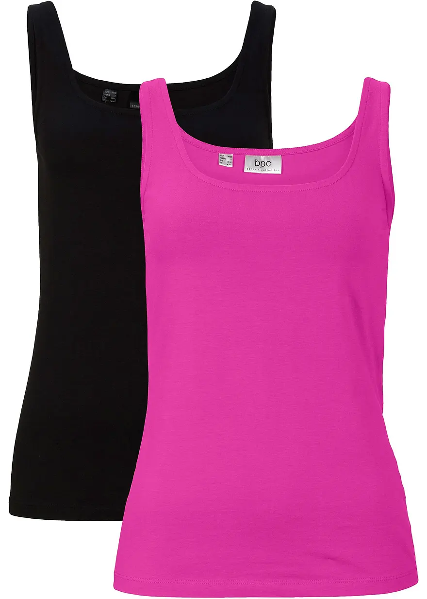 Top (2er Pack) in pink von vorne - bonprix