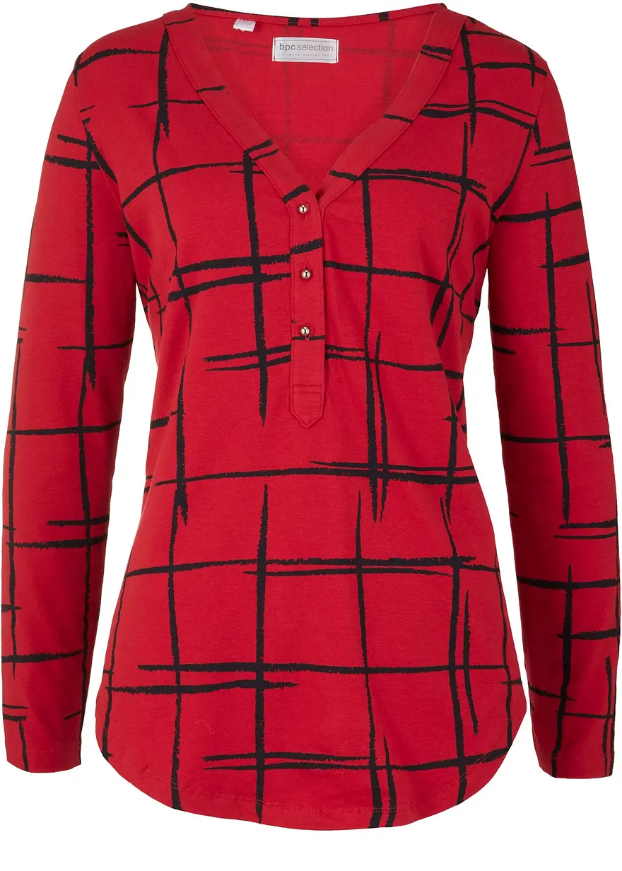 Longshirt in rot von vorne - bonprix