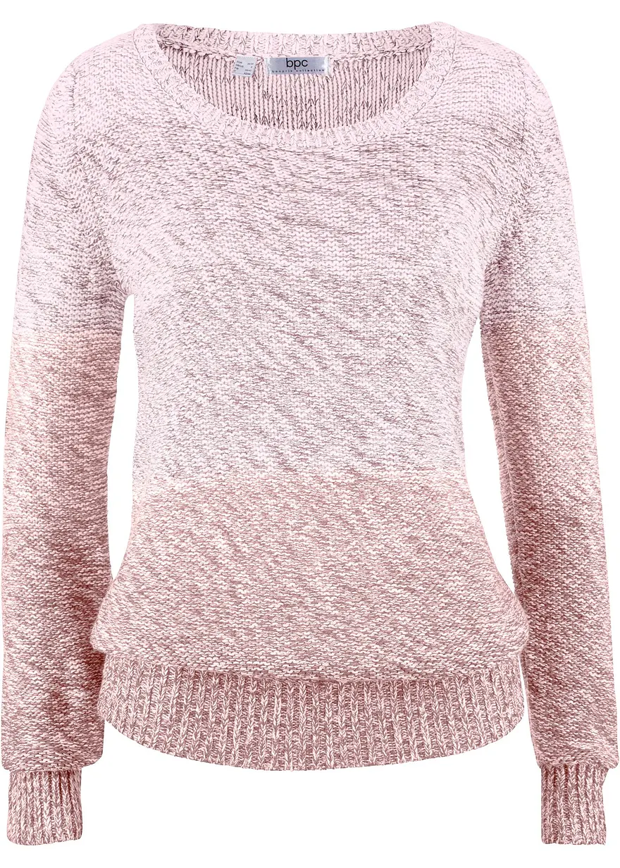 Grobstrick-Pullover mit Farbverlauf in rosa von vorne - bonprix