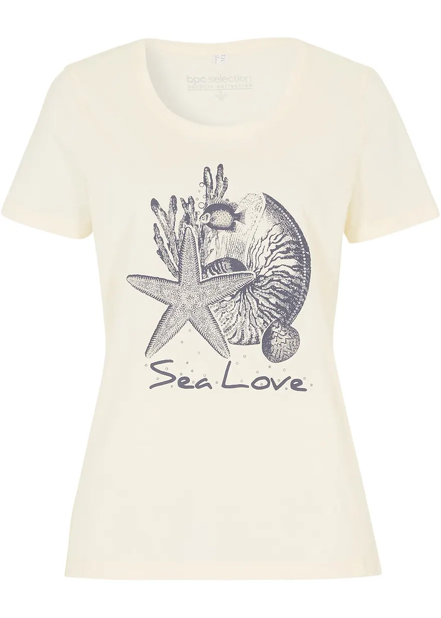 T-Shirt Sea Love in weiß von vorne - bonprix