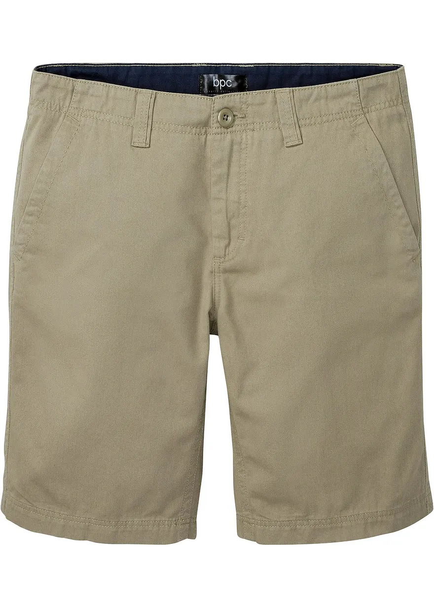 Chino-Bermuda aus reiner Baumwolle, Regular Fit in grün von vorne - bonprix