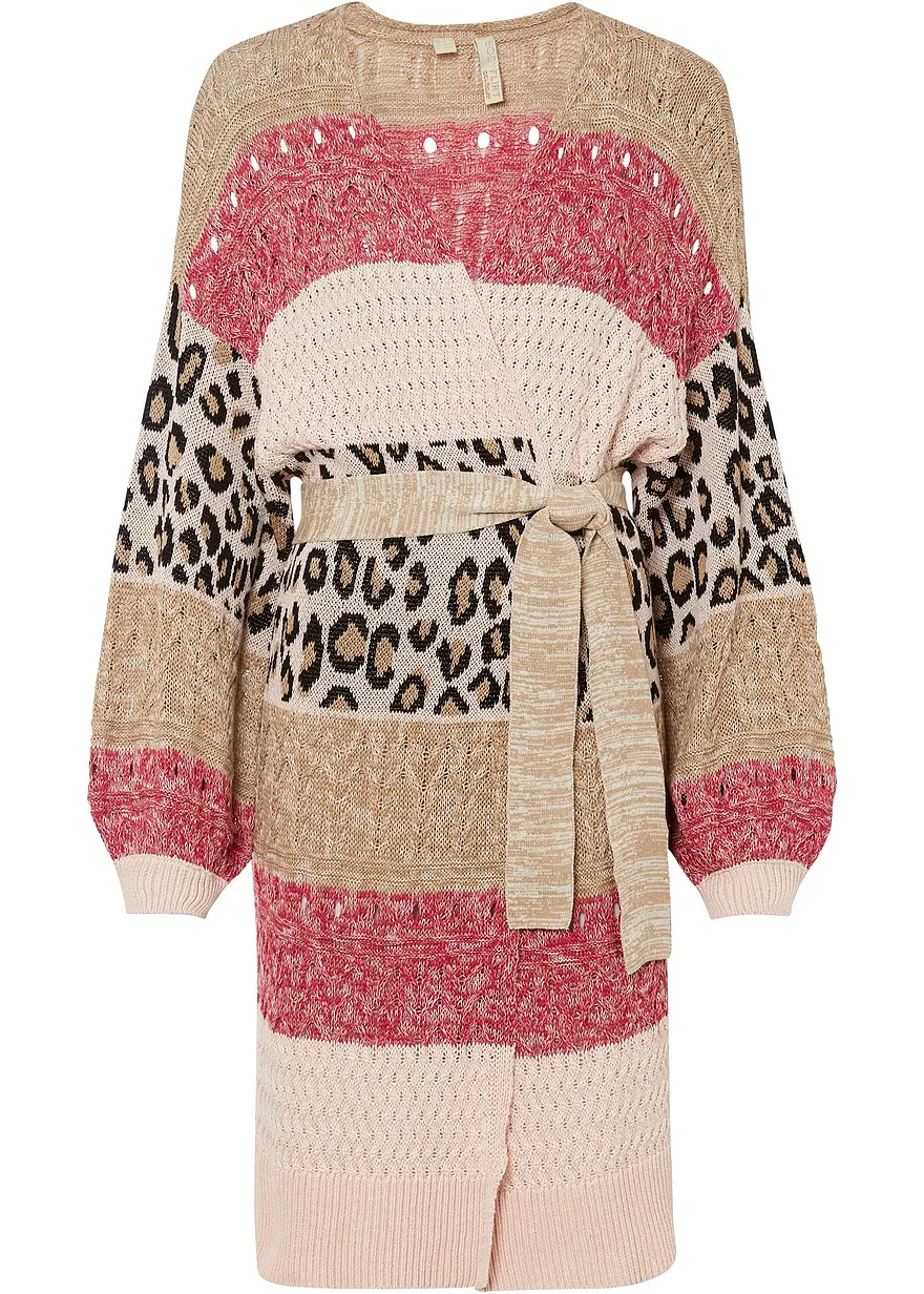 Oversized Cardigan in pink von vorne - bonprix