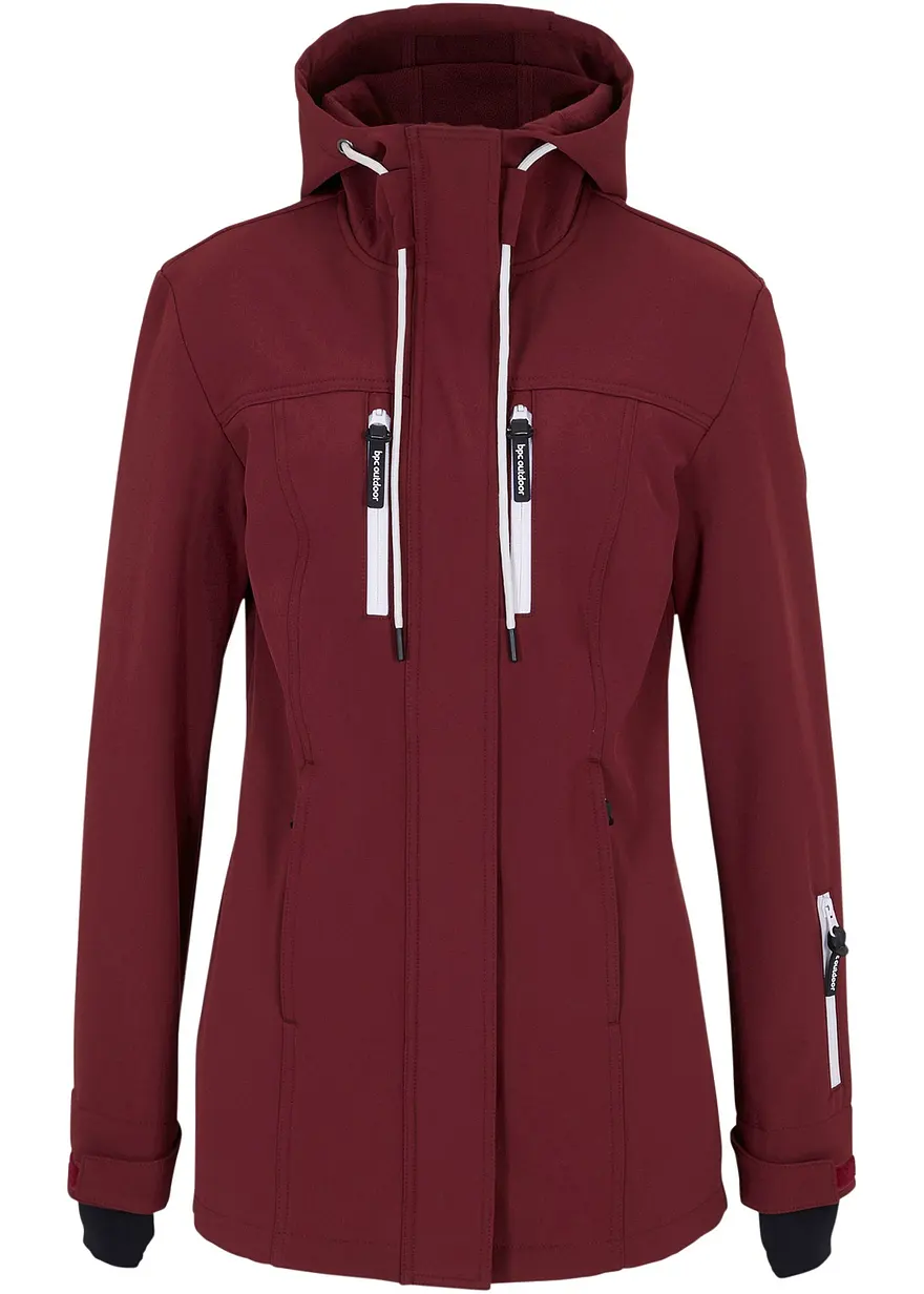 wasserabweisende Softshelljacke in rot von vorne - bonprix