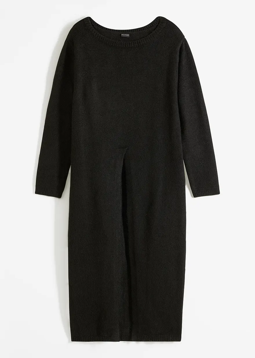 Long-Pullover in schwarz von vorne - bonprix