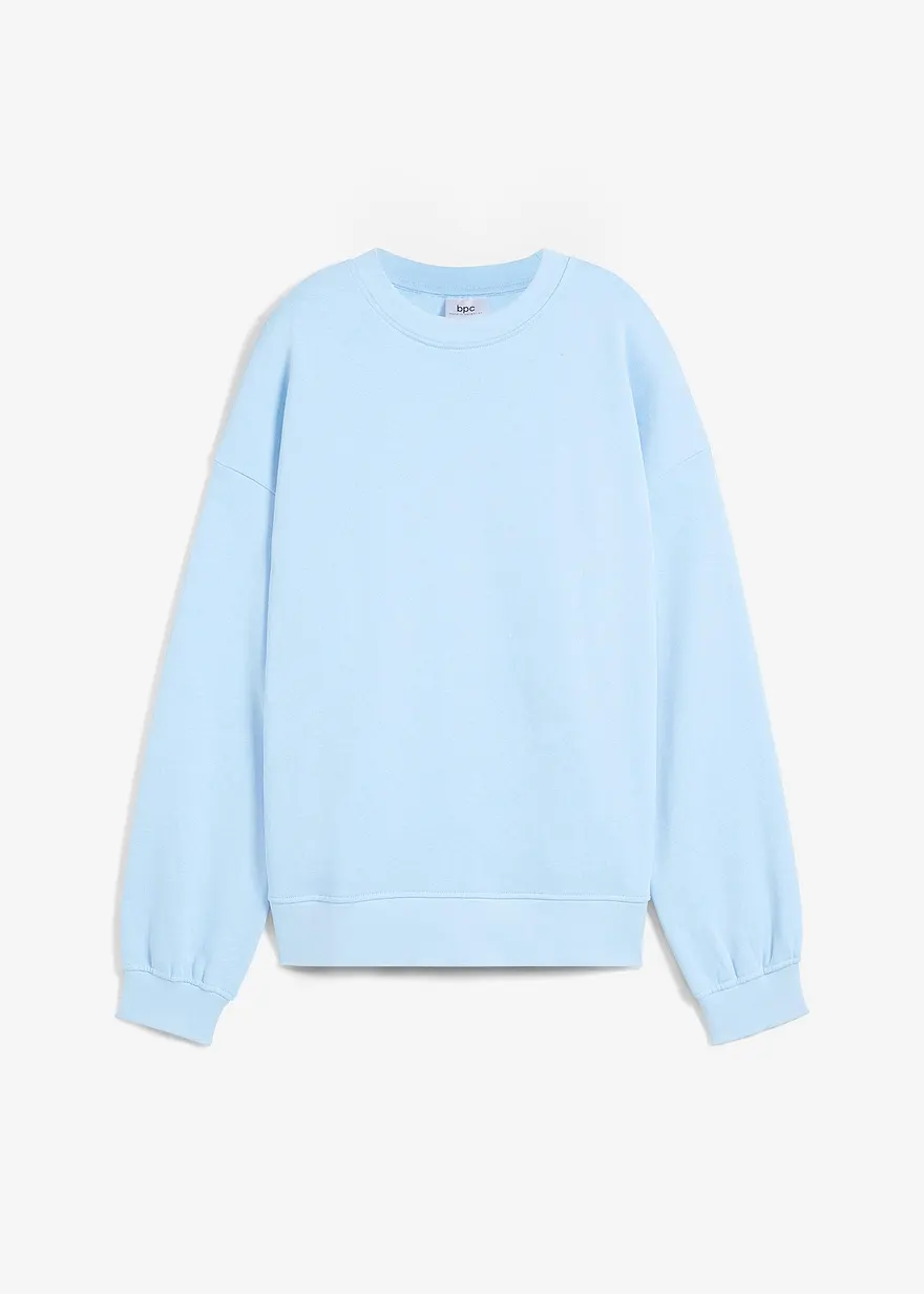 Oversize-Sweatshirt aus reiner Baumwolle in blau von vorne - bonprix