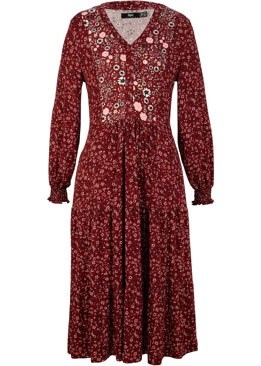 Jerseykleid aus Viskose in rot von vorne - bonprix