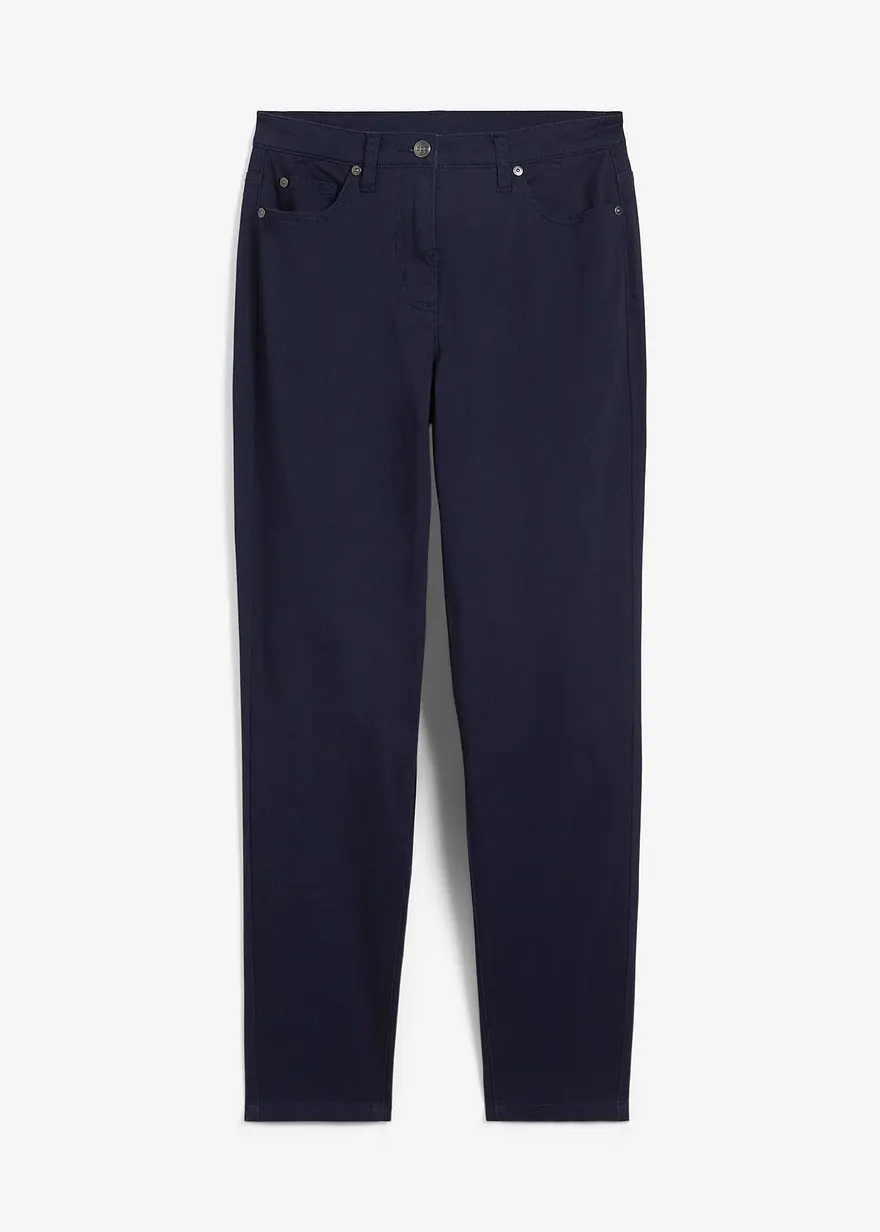Twillhose in Mom-Fit in blau von vorne - bonprix