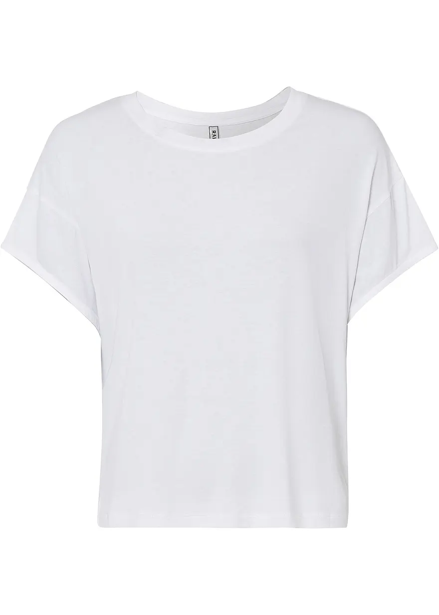 Oversize-Shirt aus softer Viskose in weiß von vorne - bonprix
